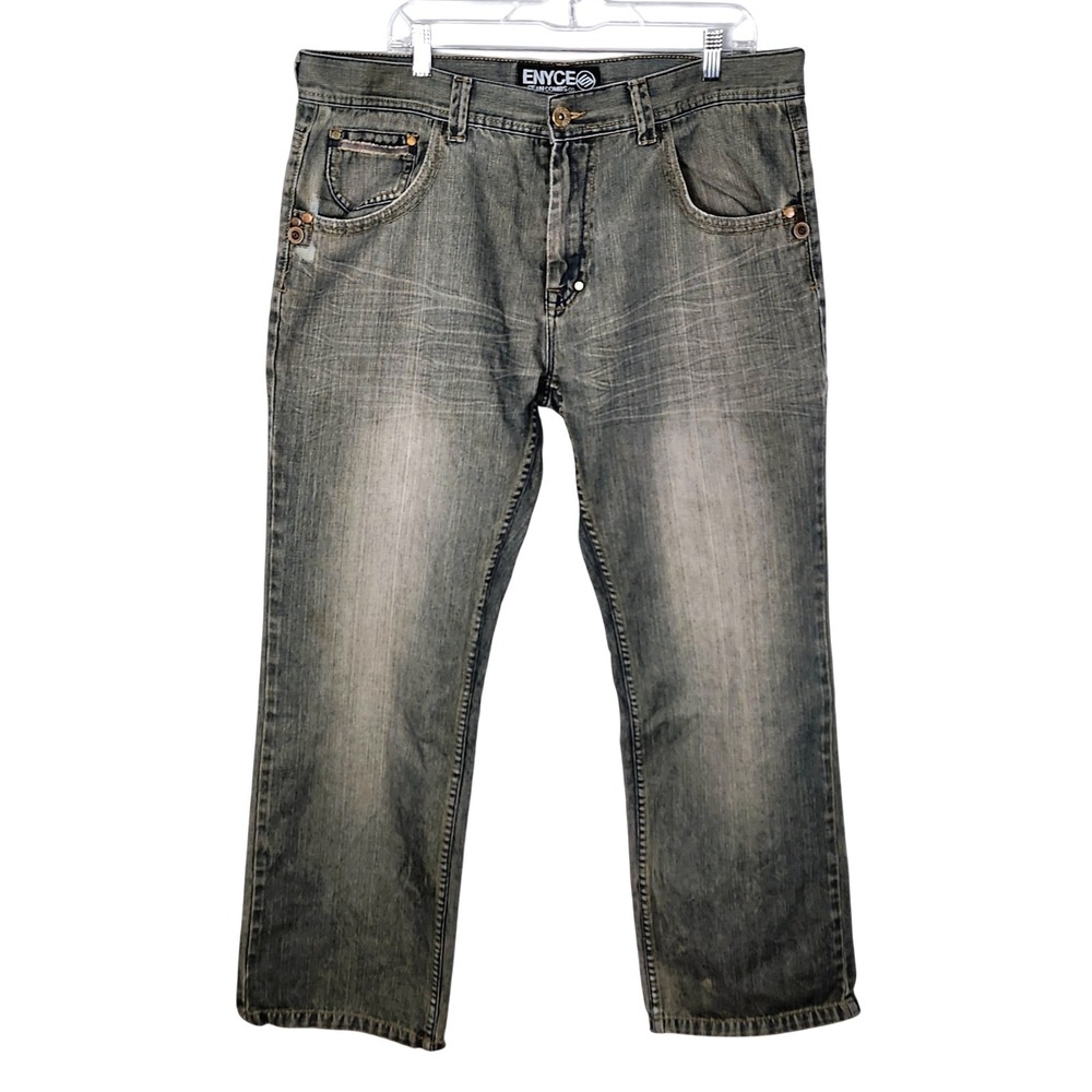 ENYCE Dark Wash‎ Relaxed Baggy Jeans 38x30 Denim Streetwear Urban Hip Hop Y2K